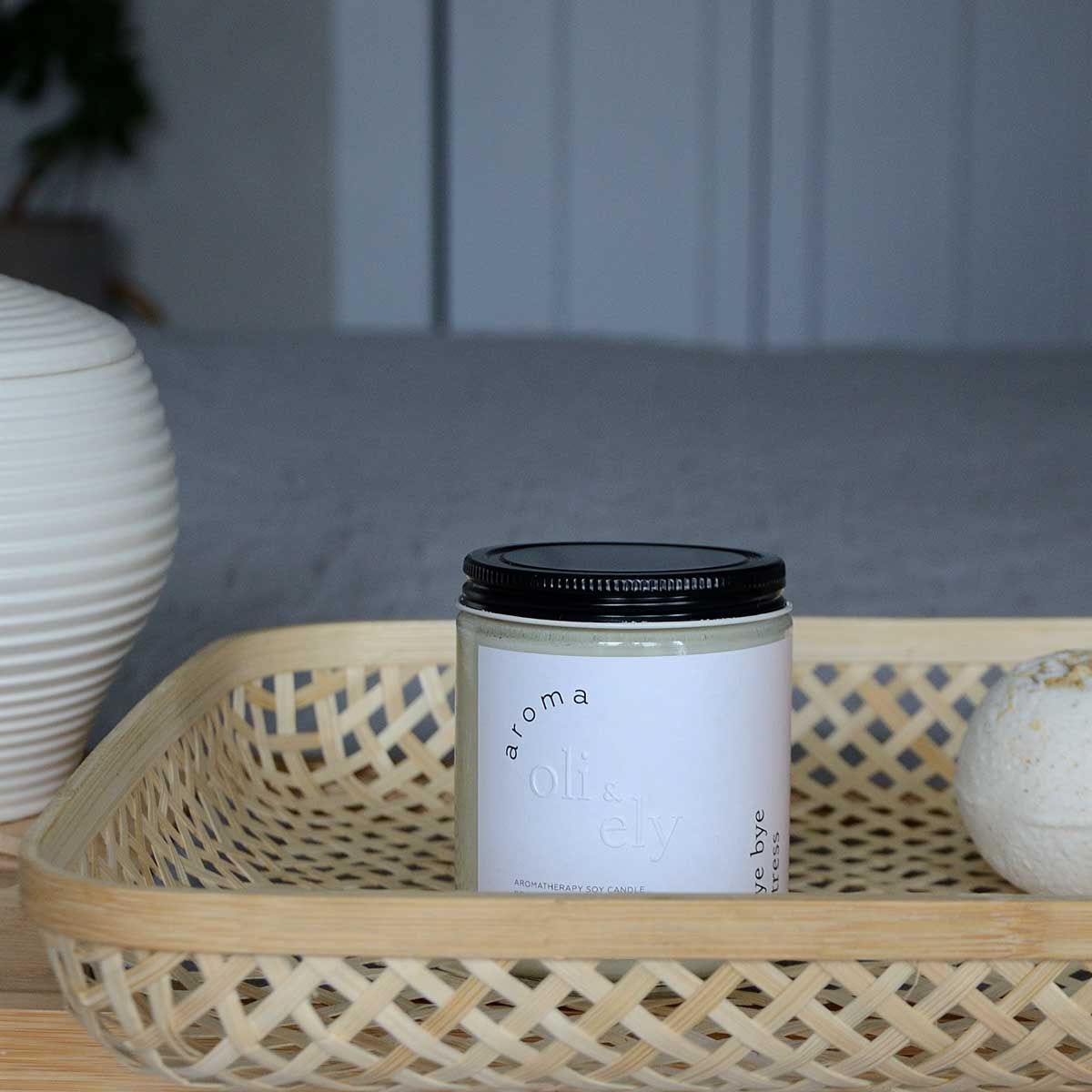 Peppermint essential oil candle