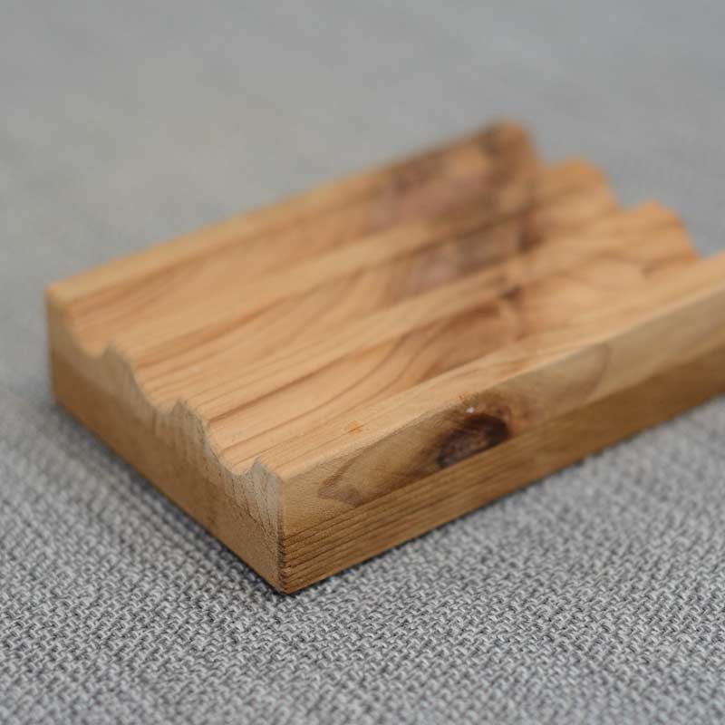 Porte-savon en bois naturel